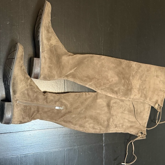 Marc Fisher Taupe Suede Ankle Boots - Picture 1 of 6